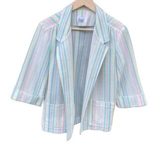 Cricket Lane Vintage‎ Pastel Striped Blazer Size 14